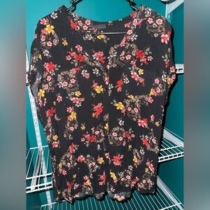 Torrid Button Down Blouse w/ Floral Skulls